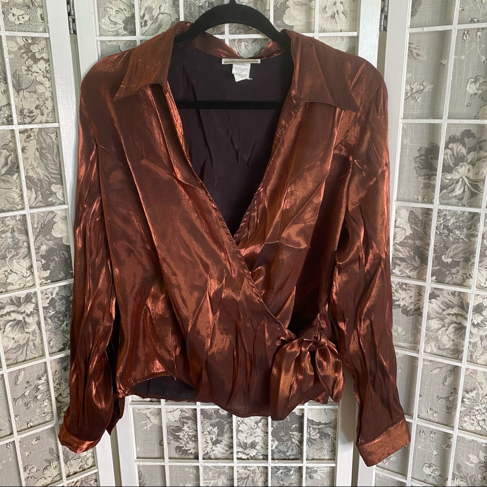Metallic burnt orange blouse